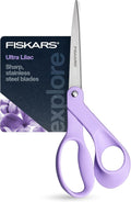 Fiskars Ultra Lilac Scissors, Explore Design Collection, High-Grade Stainless Steel Blades and Ergonomic Handles for Arts and Crafts