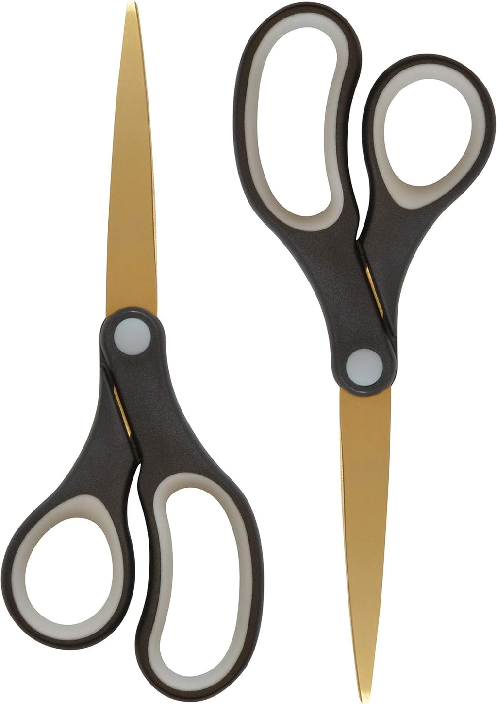 Westcott 55847 8-Inch Titanium-Bonded Scissors For Office and Home, Black/Gold, 2 Pack