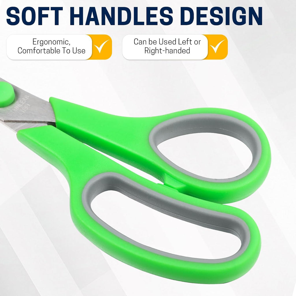 BURVAGY 10 Pack 8" Scissors All Purpose, Heavy Duty Scissors for Office