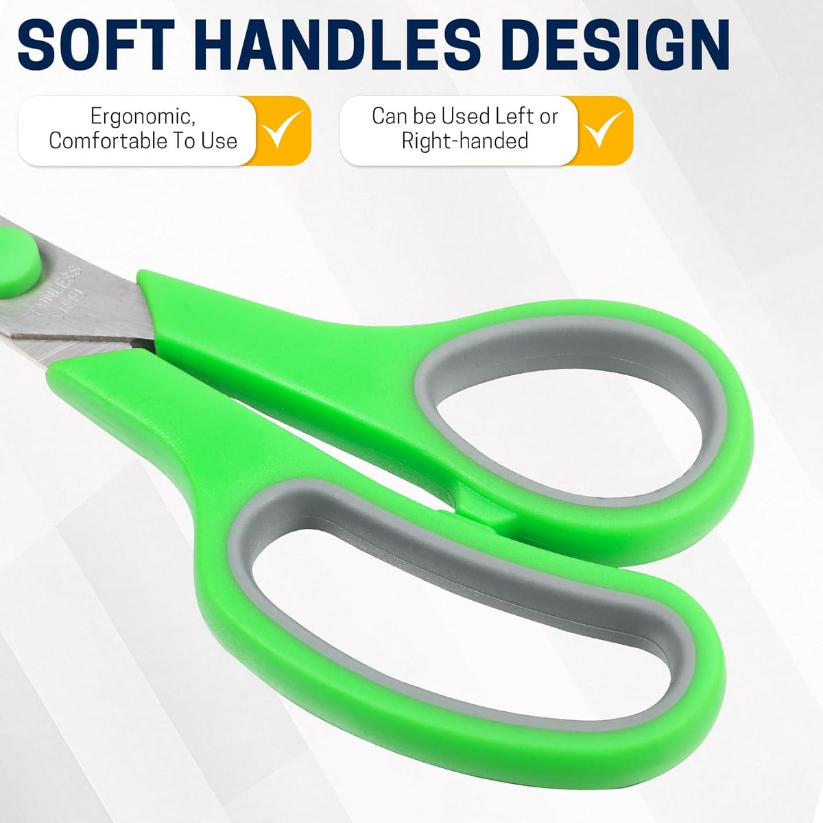 BURVAGY 10 Pack 8" Scissors All Purpose, Heavy Duty Scissors for Office