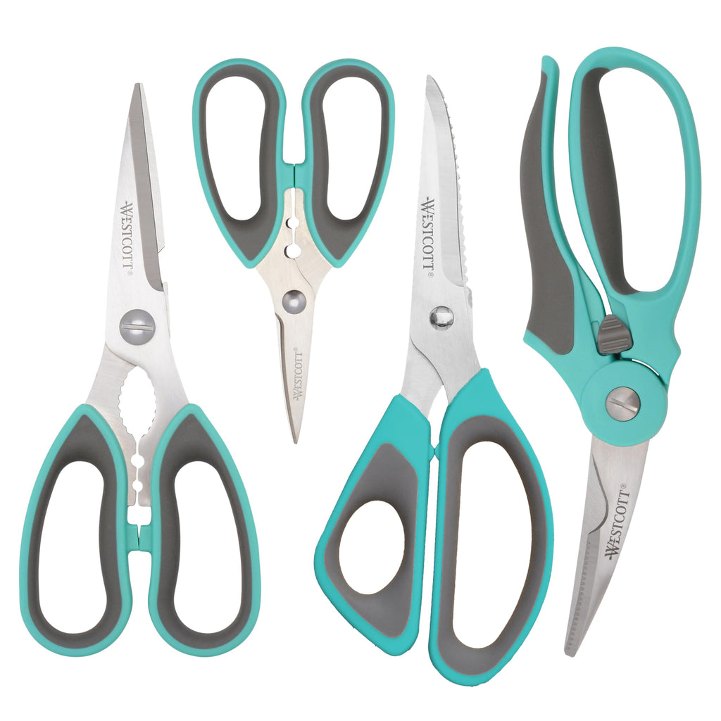 Westcott All-Purpose Kitchen Shears, Pink with Gold Blades - Durable Kitchen Shears with Precision-Ground Blades for Easy Cutting and Meal Prep - 8-Inch