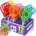 BURVAGY 12 Pack 5" Kids Scissors Safety Children Small Scissors for School