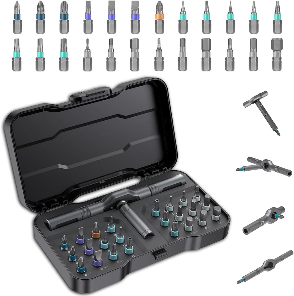 24 in 1 Magnetic Screwdriver Set with Detachable Ratchet Handle