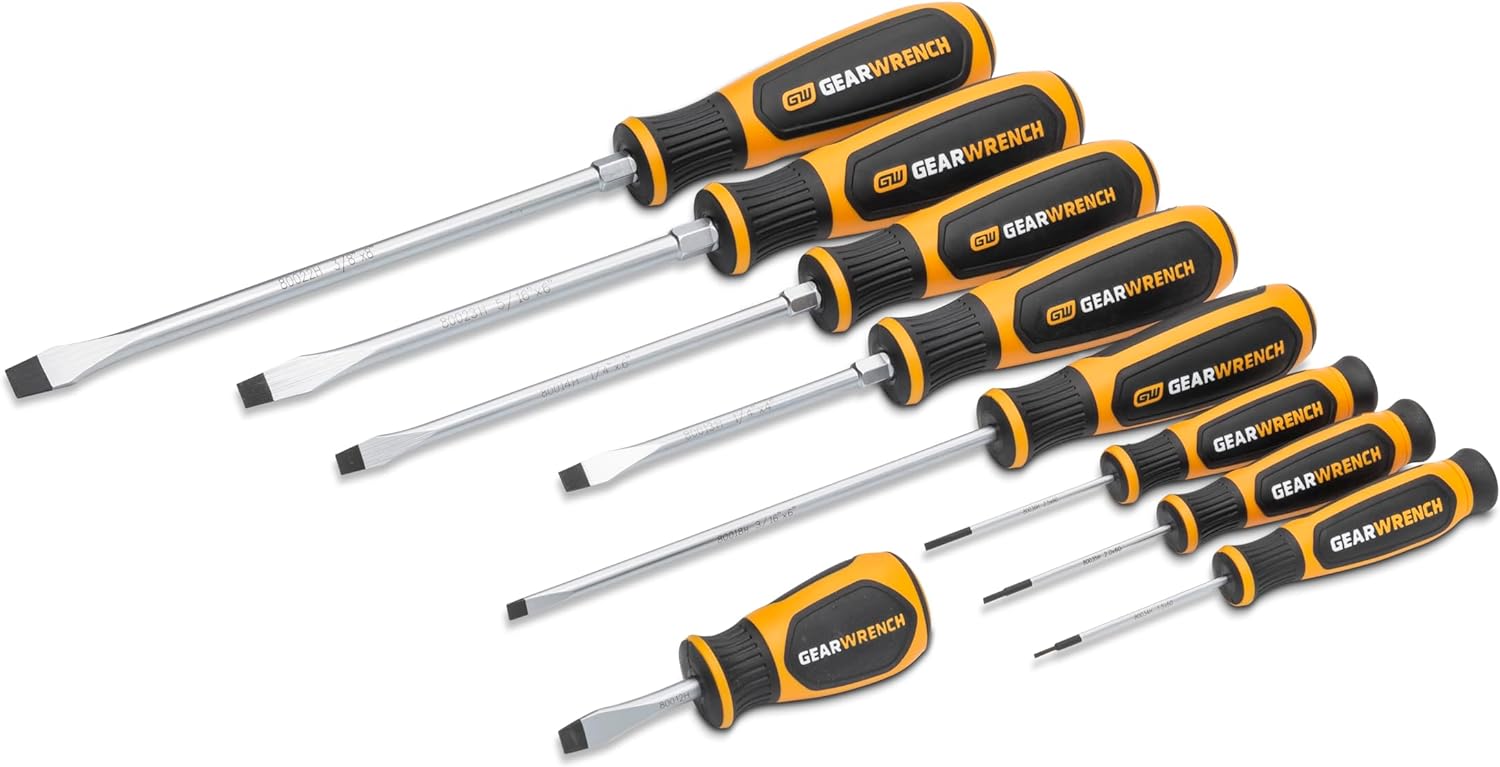 GEARWRENCH 9 Piece Slotted Screwdriver Set | GWMSSCRSL