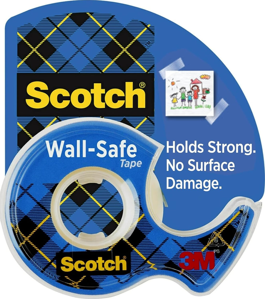 Scotch Wall-Safe Tape, 1 Dispenser Roll, 3/4 in x 650 in