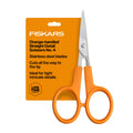 Fiskars Original Orange Handled Scissors 2-Piece Set, 5" Micro Tip and 8" Stainless Steel Scissors, Paper and Fabric Supplies for Office and Arts and Crafts Set, Orange