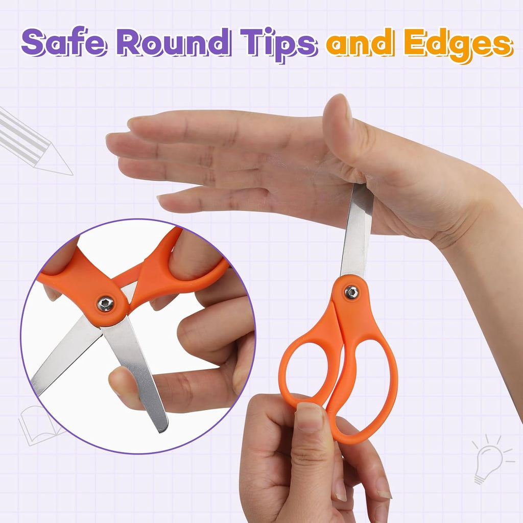 BURVAGY 36 Pack 5" Kids Scissors Safety Children Small Scissors for School