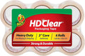 Duck HD Clear Packing Tape Refills - 6 Rolls of Heavy Duty Shipping and Moving Packing Tape - Clear Strong Packaging Tape for Boxes, Packing and Moving Supplies - 1.88 In. x 54.6 Yards (441962)