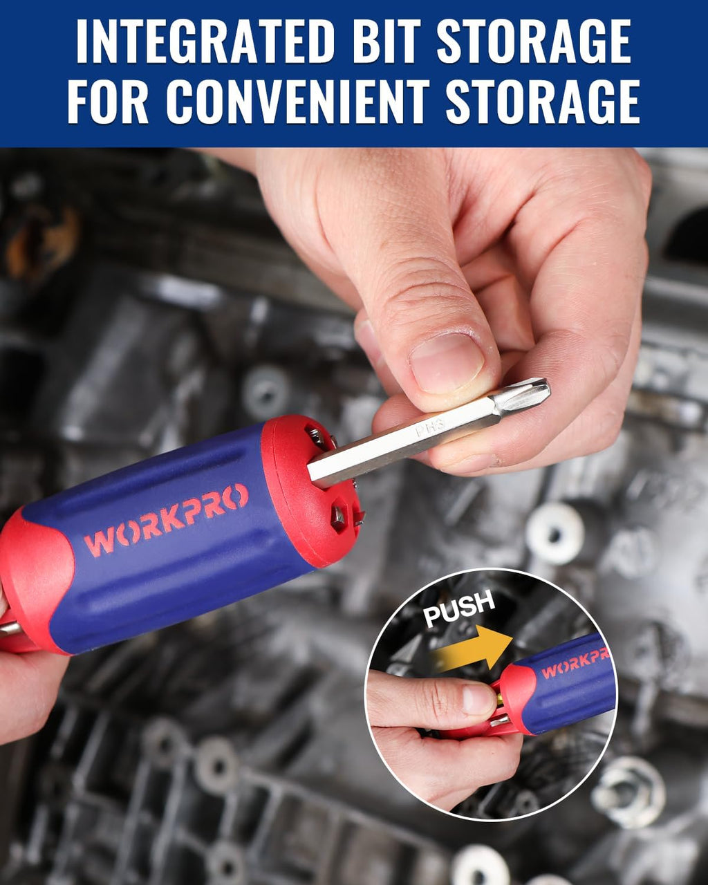 WORKPRO 12-in-1 Ratcheting Multi-Bit Screwdriver Set