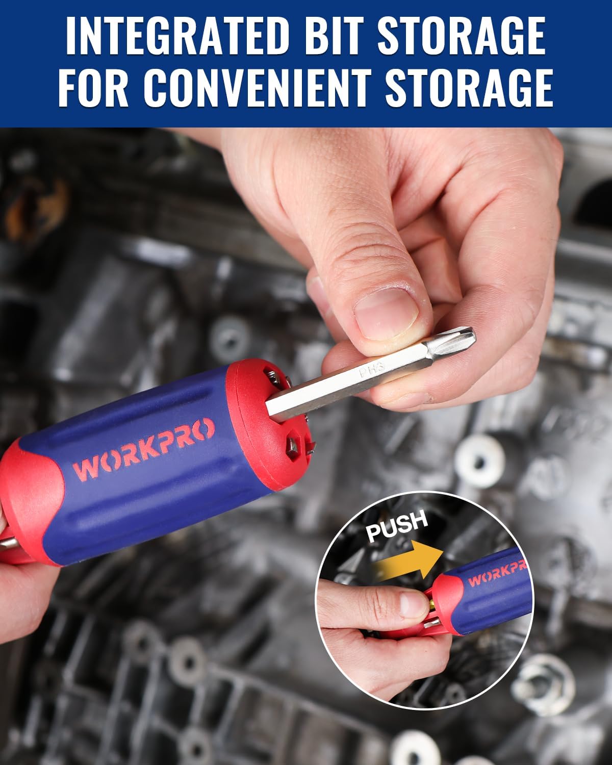 WORKPRO 12-in-1 Ratcheting Multi-Bit Screwdriver Set