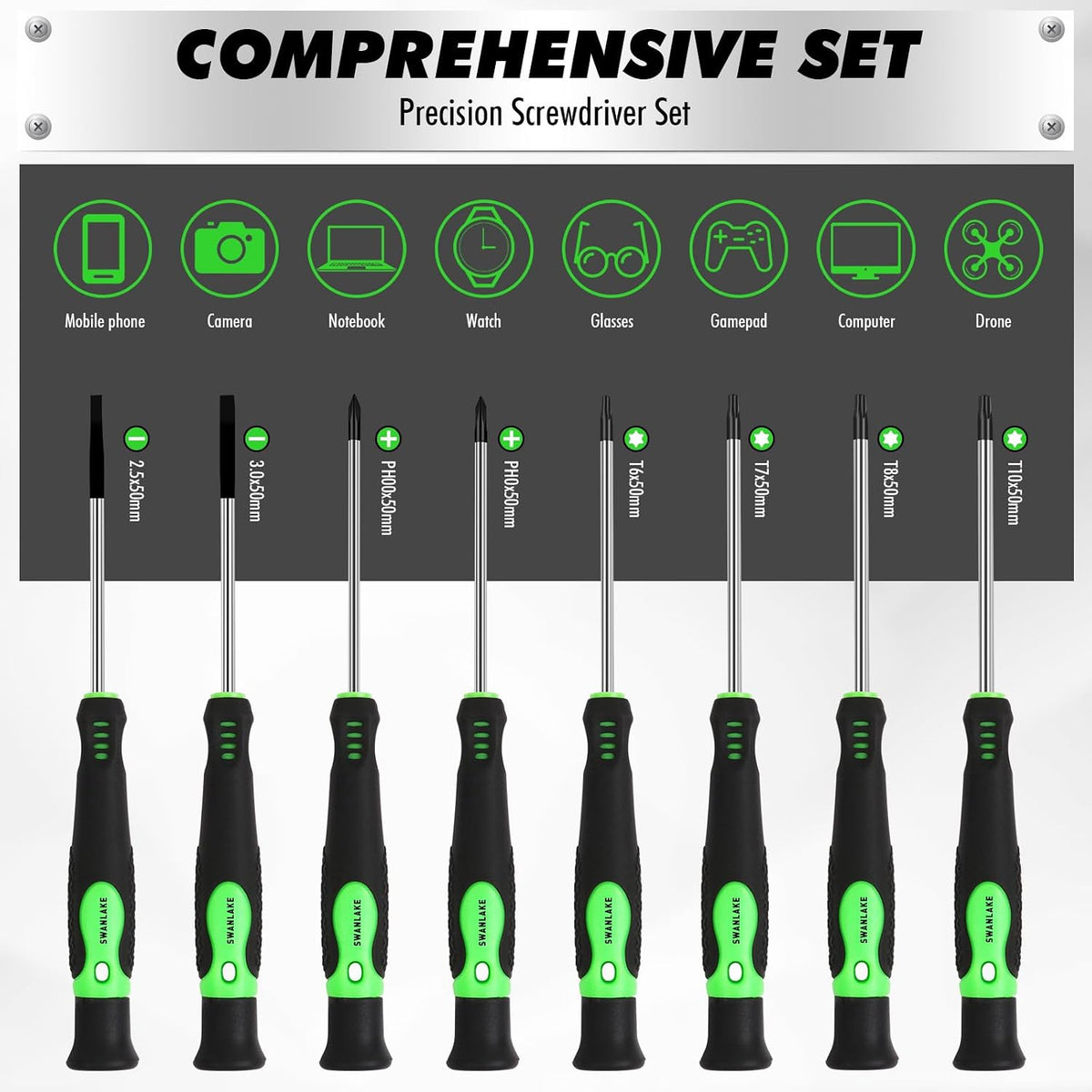 141-Piece Magnetic Screwdriver Set with Plastic Rack, Torx/Slotted/Phillips Precision Screwdrivers, SAE & Metric Hex Key Kit, Ratchet Handle & Screwdriver Bits, DIY Tools for Gift