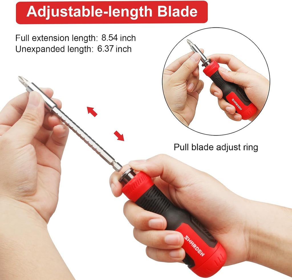 SHARDEN 13-in-1 Multi Screw Driver, Adjustable Screwdriver Set Multitool