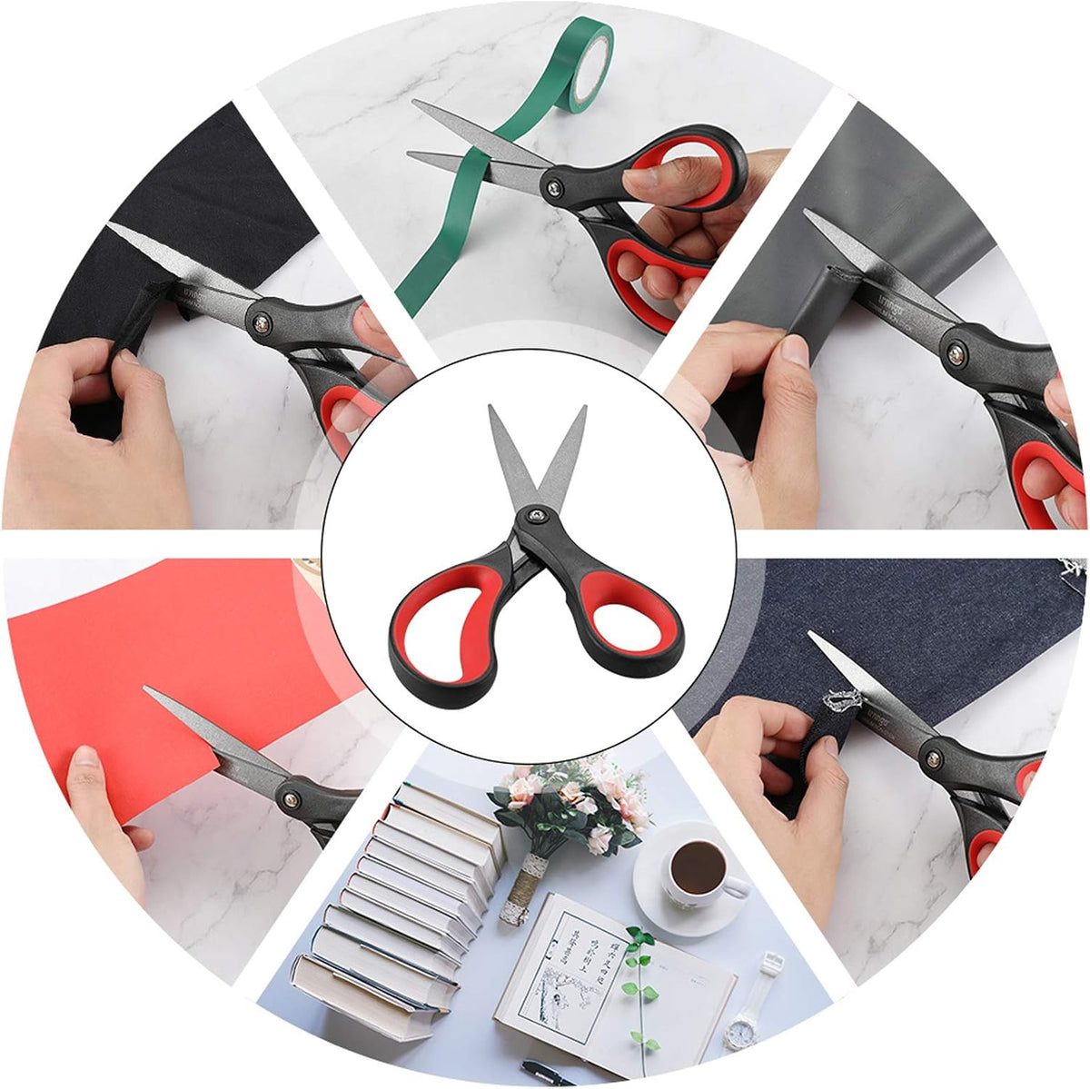 LIVINGO Scissors All Purpose Heavy Duty 8" Office Titanium Non Stick 2 Pack