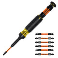 Klein Tools 32305 Multi-bit Ratcheting Screwdriver, 15-in-1 Tool with Phillips, Slotted, Square, Torx and Combo Bits and 1/4-Inch Nut Driver