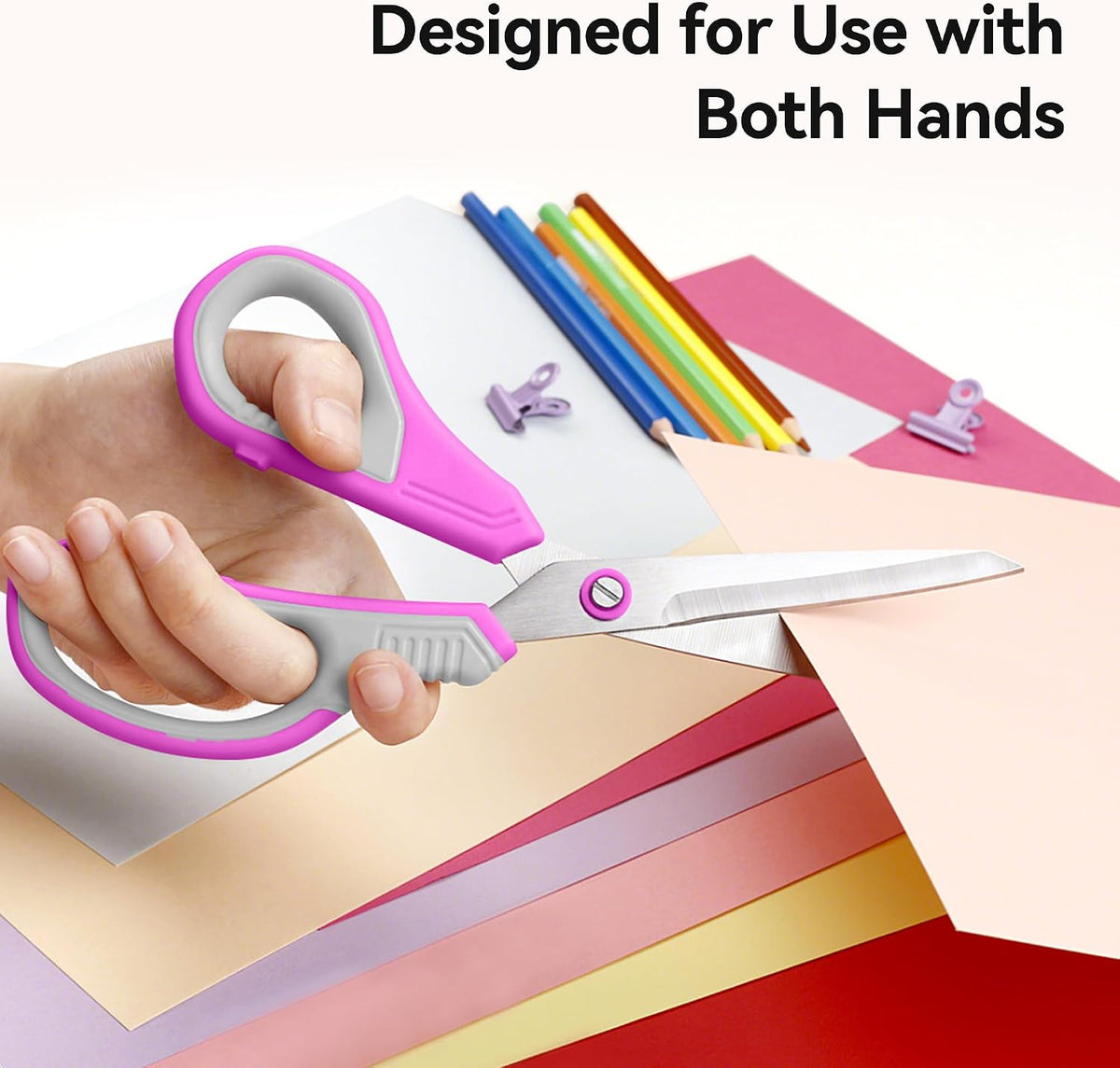 QMVESS 8.5" Scissors All Purpose 3 Pack Heavy Duty for Office School Fabric