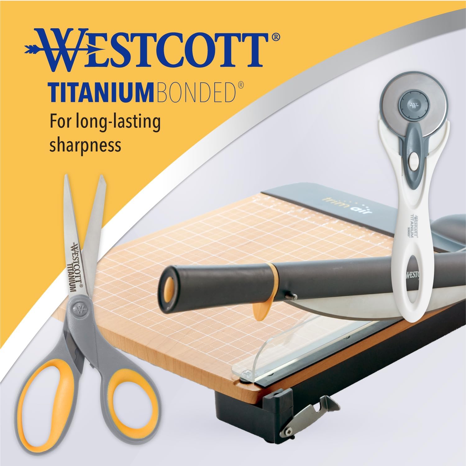 Westcott Titanium Bonded Scissors With Soft Handles, 7" Straight, single (13526)
