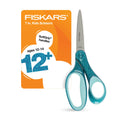 Fiskars 7" SoftGrip Student Glitter Scissors for Kids 12+, Black Glitter
