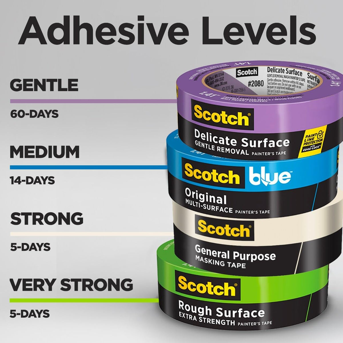 Scotch General Purpose Masking Tape, 2 Inch Wide, 1 Roll, 2050
