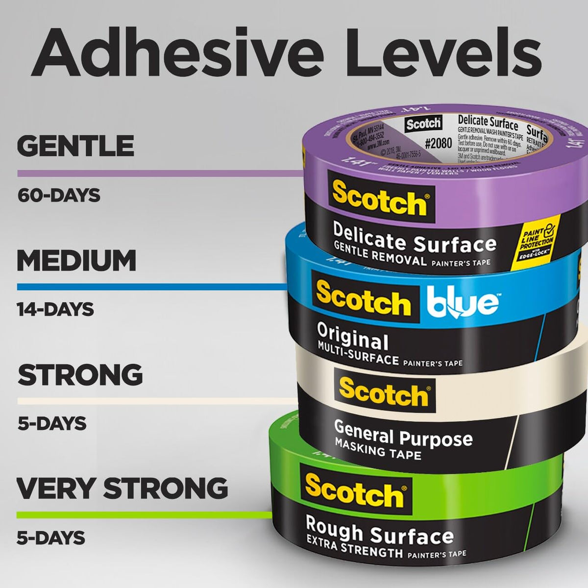 Scotch General Purpose Masking Tape, 1 Inch Wide, 1 Roll, 2050