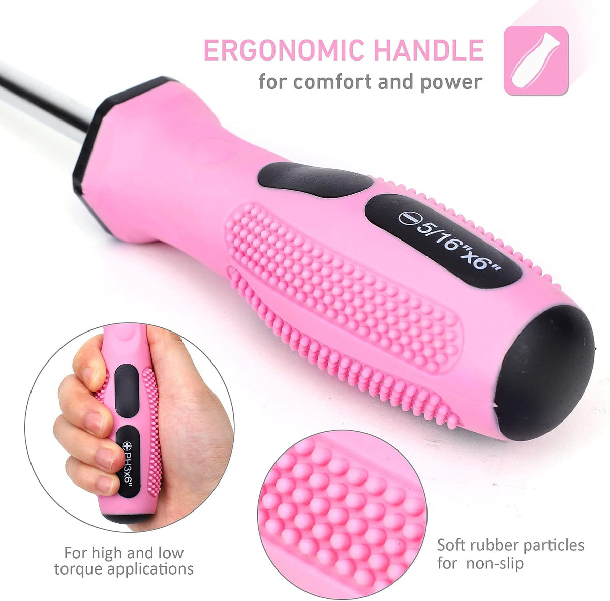 FASTPRO 12-Piece Pink Magnetic Screwdrivers Set with Storage Bag