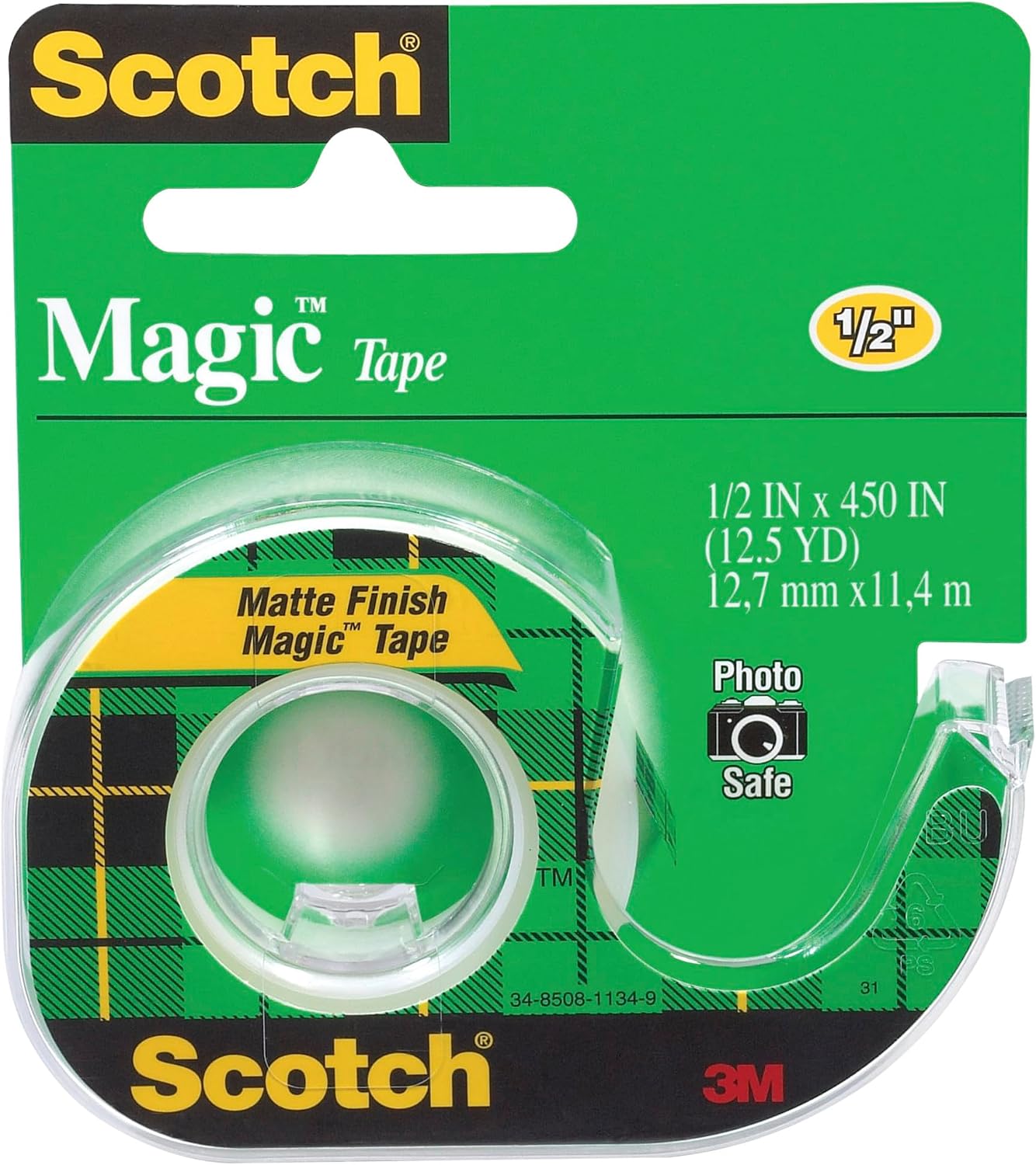 Scotch Magic Tape, 1/2 x 450 Inch (104), Green