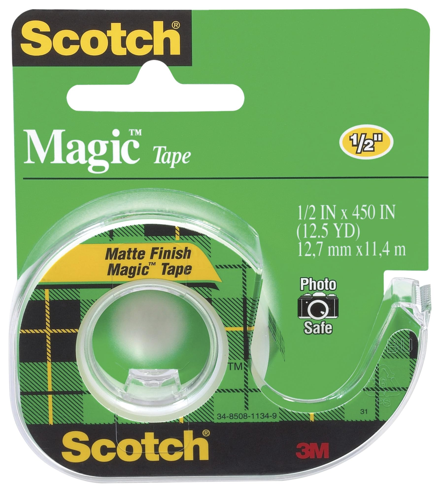 Scotch Magic Tape, 1/2 x 450 Inch (104), Green
