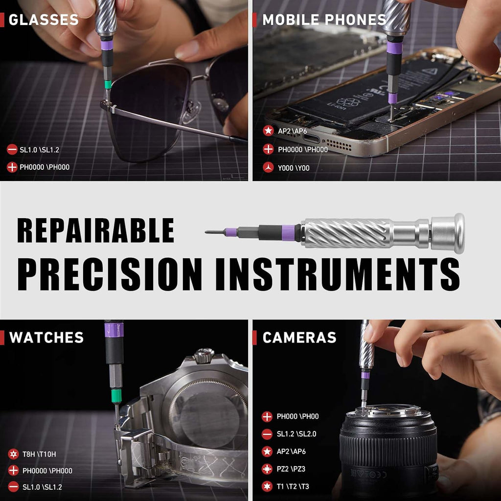 VMAN Ratchet Screwdriver Set, magnetic Screwdriver sets, S2 Steel Bits, DIY Combination Flexible Shaft, Suitable for Furniture Assembly, Precision Electrical Appliance Repair, Bicycle Tools