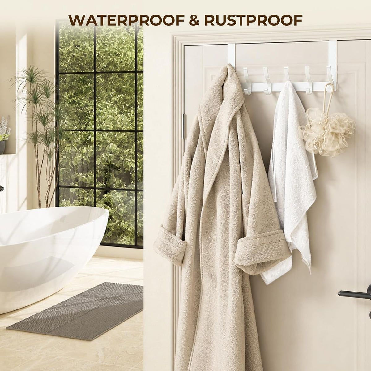 Optish Over The Door Hooks, Door Hanger Hooks for Hanging, Over The Doors Towel Racks for Bathroom, Coat Rack Dorm Essentials (1Pack, White, Fit 1-3/4" Doors)