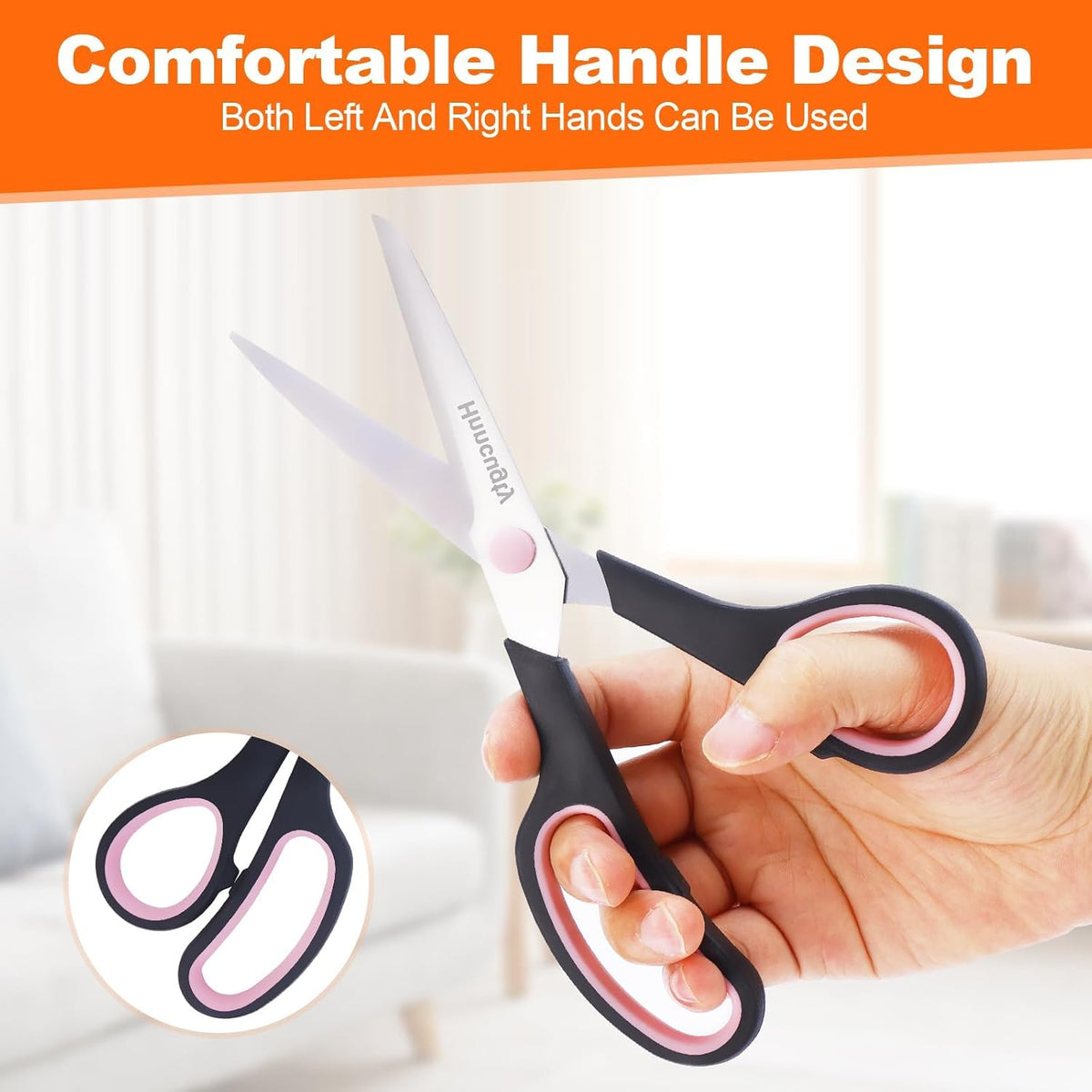 Scissors for Office School Supplies, Hnncugty 8"Scissors All Purpose 6 Pack