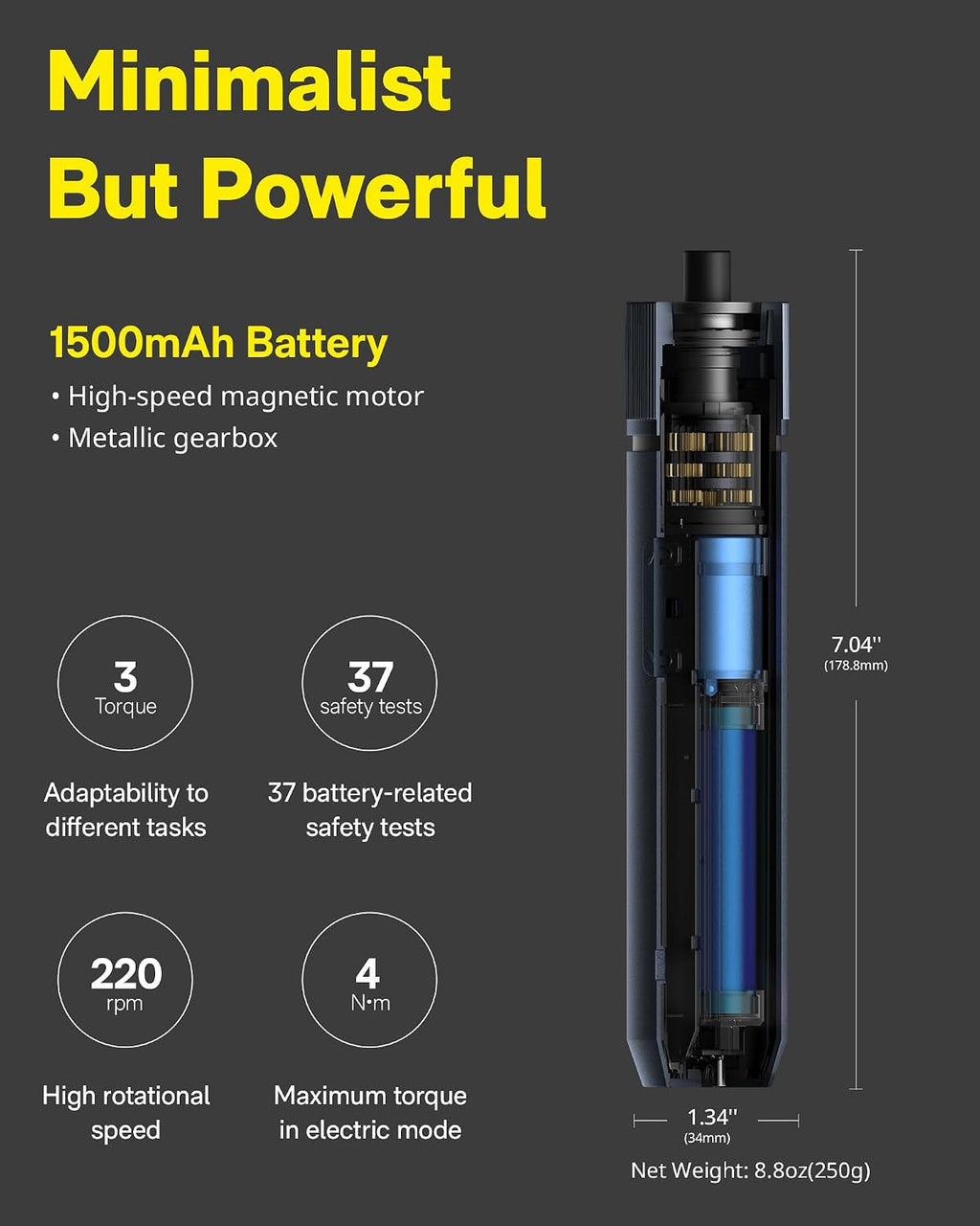 HOTO 25-Piece Upgraded Electric Screwdriver Kit, Cordless Screwdriver