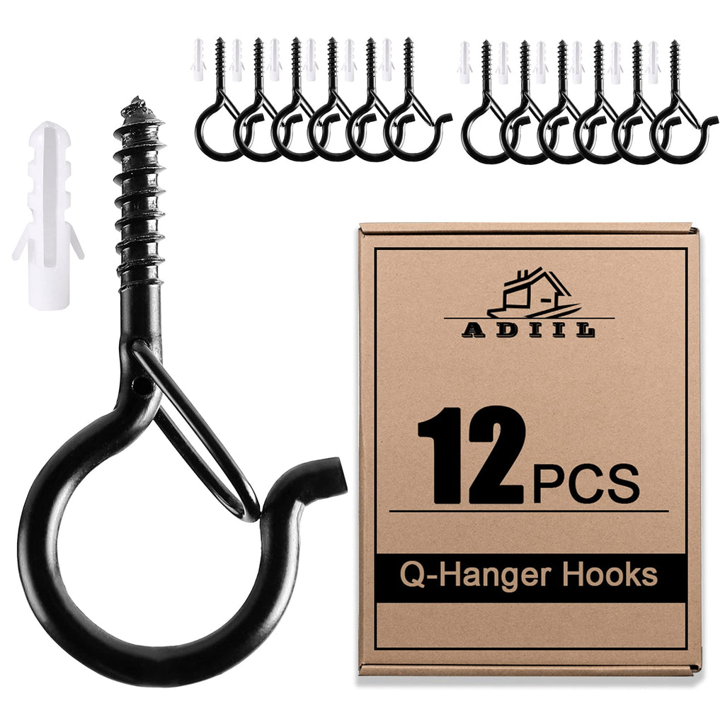 ADIIL Q Hanger Ceiling Screw Hooks for Hanging Outdoor String Light, Plants