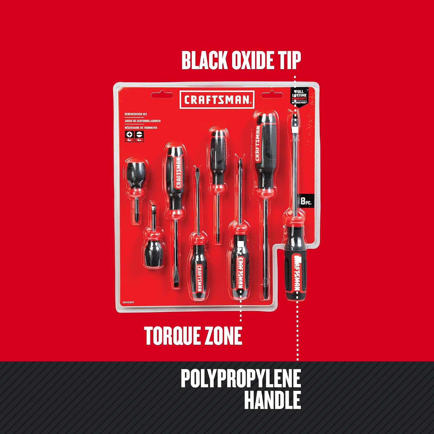 CRAFTSMAN Screwdriver Set, Bi-Material, 8 Piece Set (CMHT65075N)