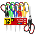 BURVAGY 24 Pack 8" Scissors All Purpose, Heavy Duty Scissors for Office
