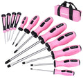 FASTPRO 12-Piece Pink Magnetic Screwdrivers Set with Storage Bag