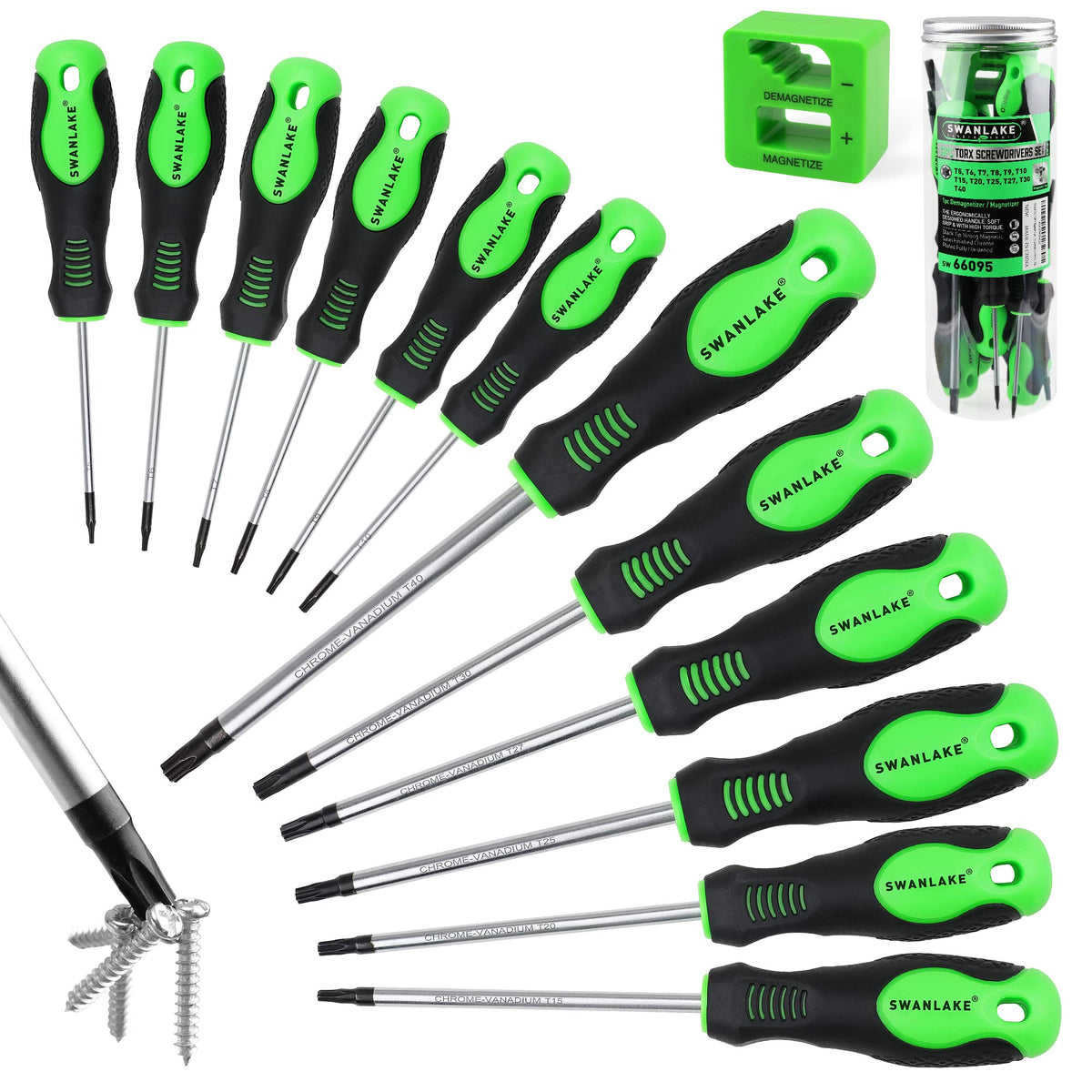 141-Piece Magnetic Screwdriver Set with Plastic Rack, Torx/Slotted/Phillips Precision Screwdrivers, SAE & Metric Hex Key Kit, Ratchet Handle & Screwdriver Bits, DIY Tools for Gift