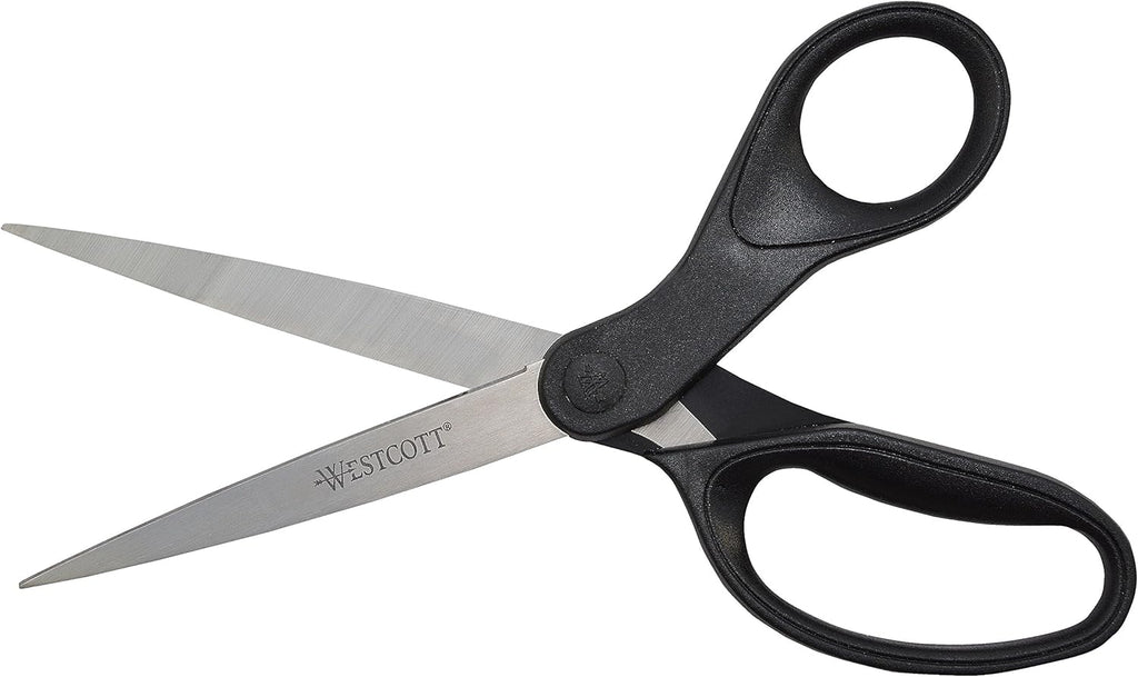 Westcott 16451 8-Inch KleenEarth Recycled Scissors For Office and Home, Black