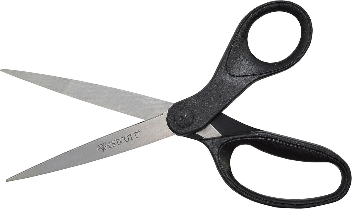 Westcott 16451 8-Inch KleenEarth Recycled Scissors For Office and Home, Black