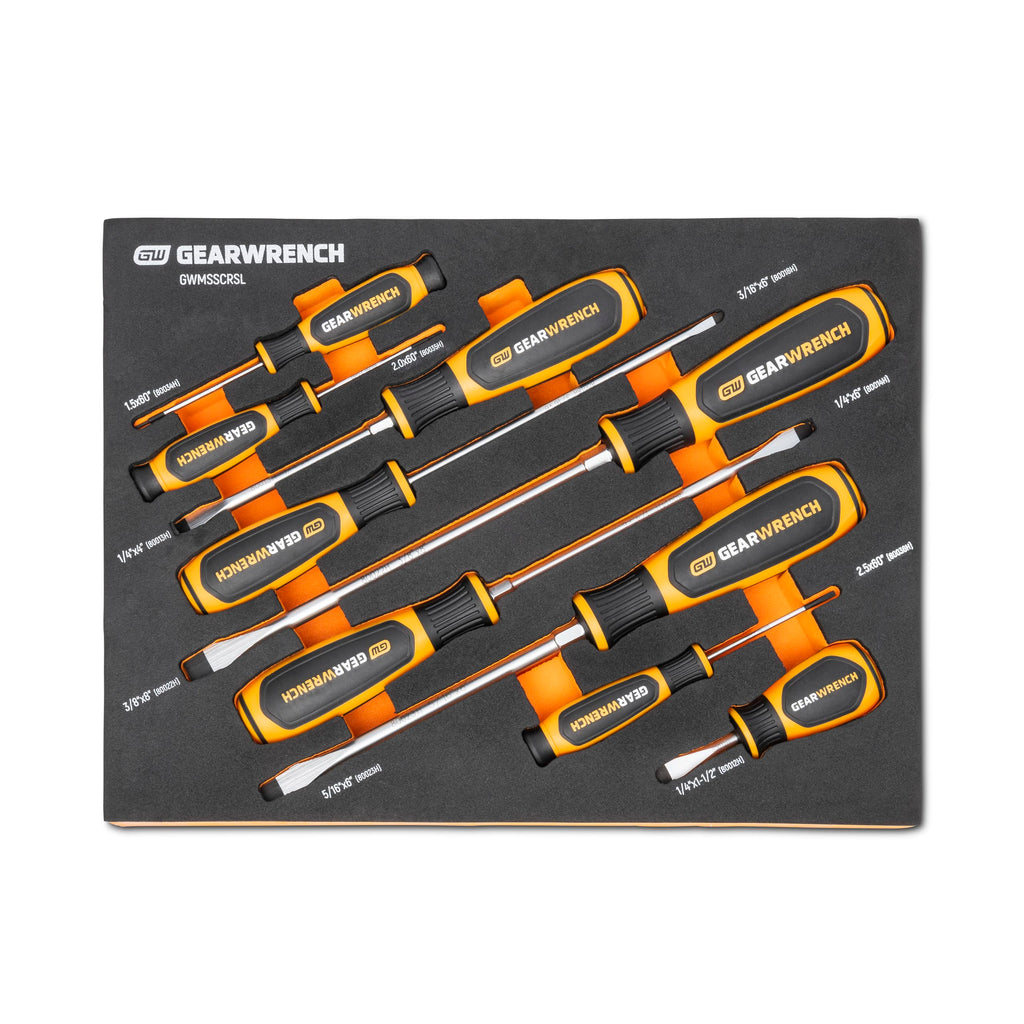 GEARWRENCH 9 Piece Slotted Screwdriver Set | GWMSSCRSL