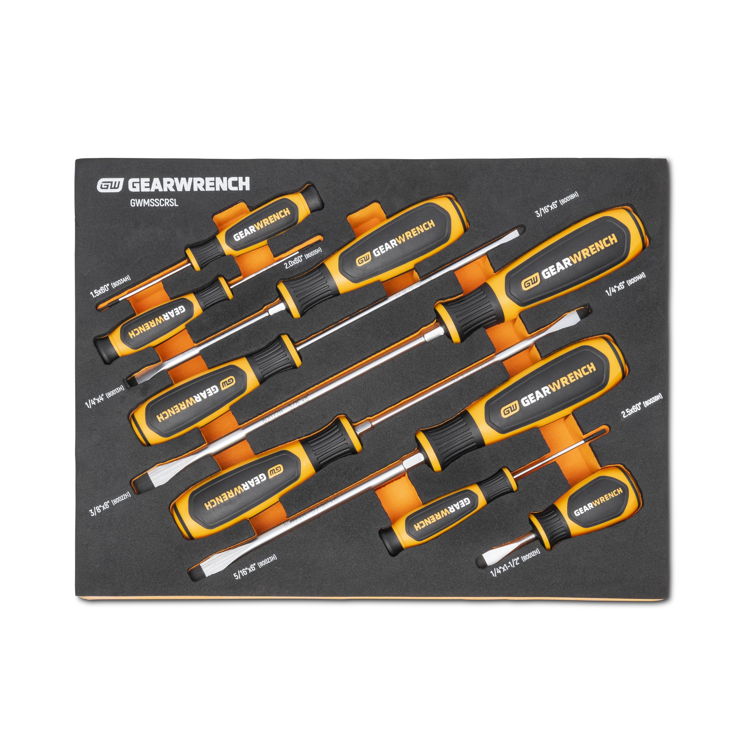 GEARWRENCH 9 Piece Slotted Screwdriver Set | GWMSSCRSL