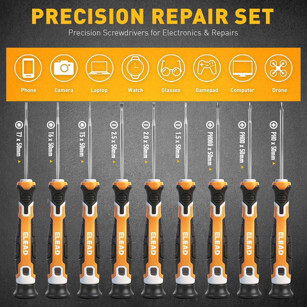 86-Piece Magnetic Screwdriver Set, Torx/Slotted/Phillips Precision Screwdrivers, SAE & Metric Magnetic Nut Driver Set, Screwdriver Bits, Bit Holder with Sturdy Tool Box