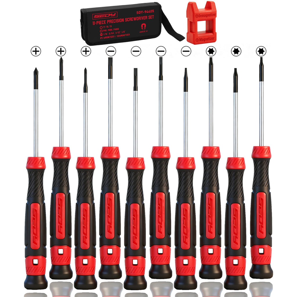 124-Piece Magnetic Screwdriver Set with Plastic Racking, Precision Screwdrivers, Magnetizer, Demagnetizer, Allen Keys, Nut Drivers, Ratchet Handles, Sockets & More - DIY Tools for Men, Tools Gift
