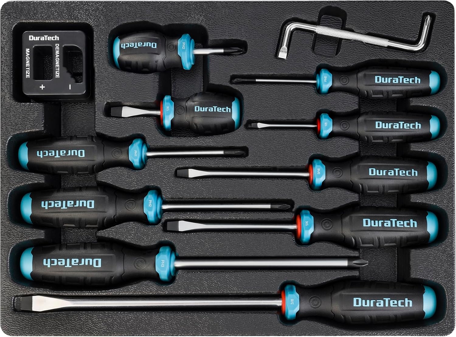 DURATECH 12-Piece Magnetic Screwdriver Set, S2 Alloy Steel Screwdriver Set
