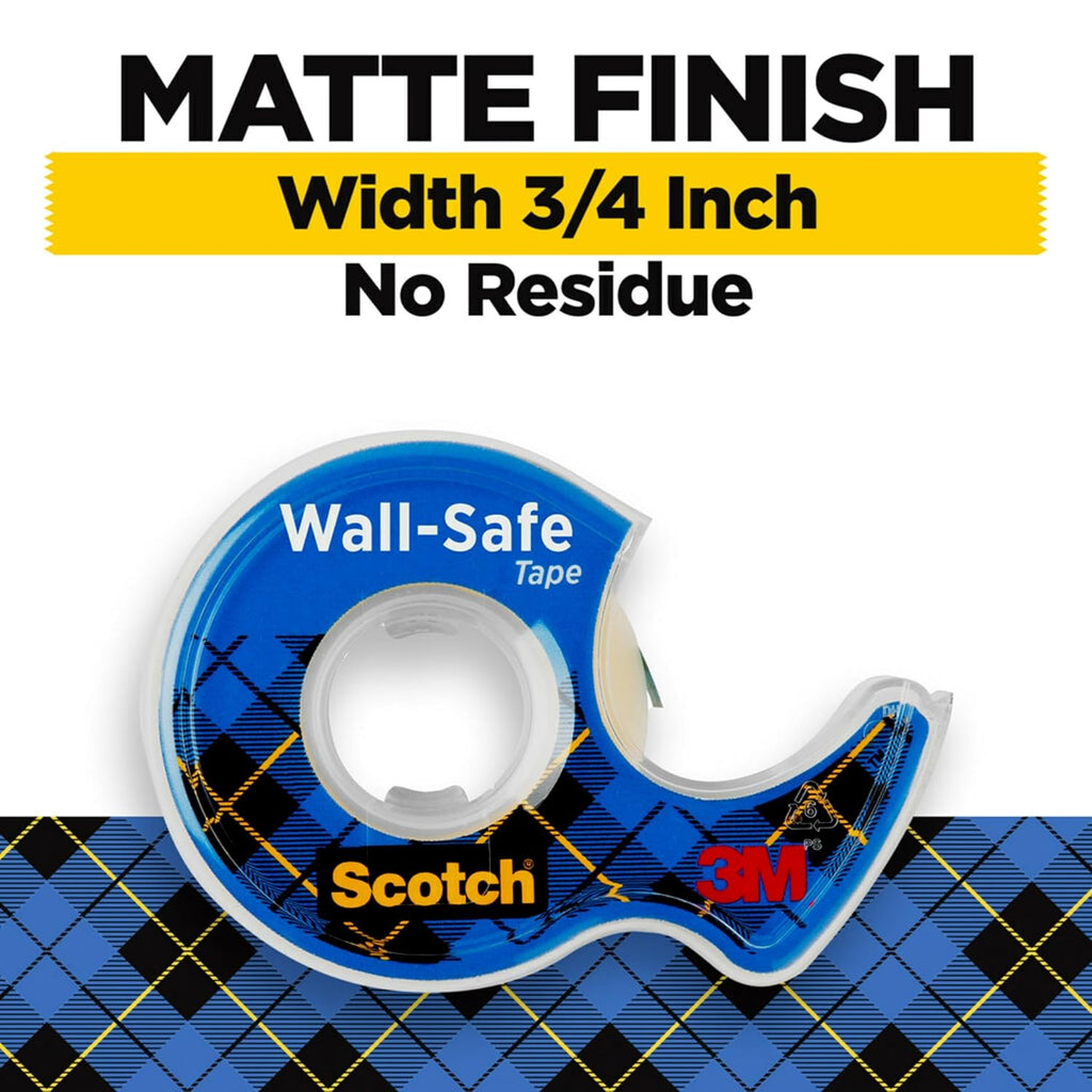 Scotch Wall-Safe Tape, 1 Dispenser Roll, 3/4 in x 650 in