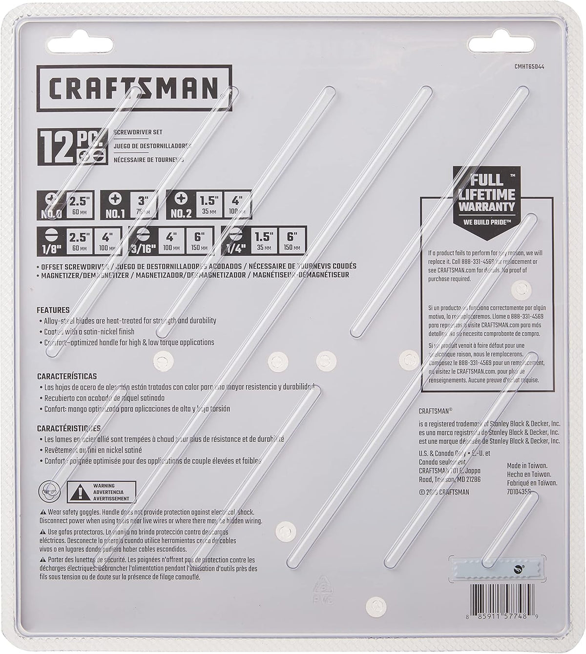CRAFTSMAN Screwdriver Set, Assorted, 12Piece (CMHT65044)