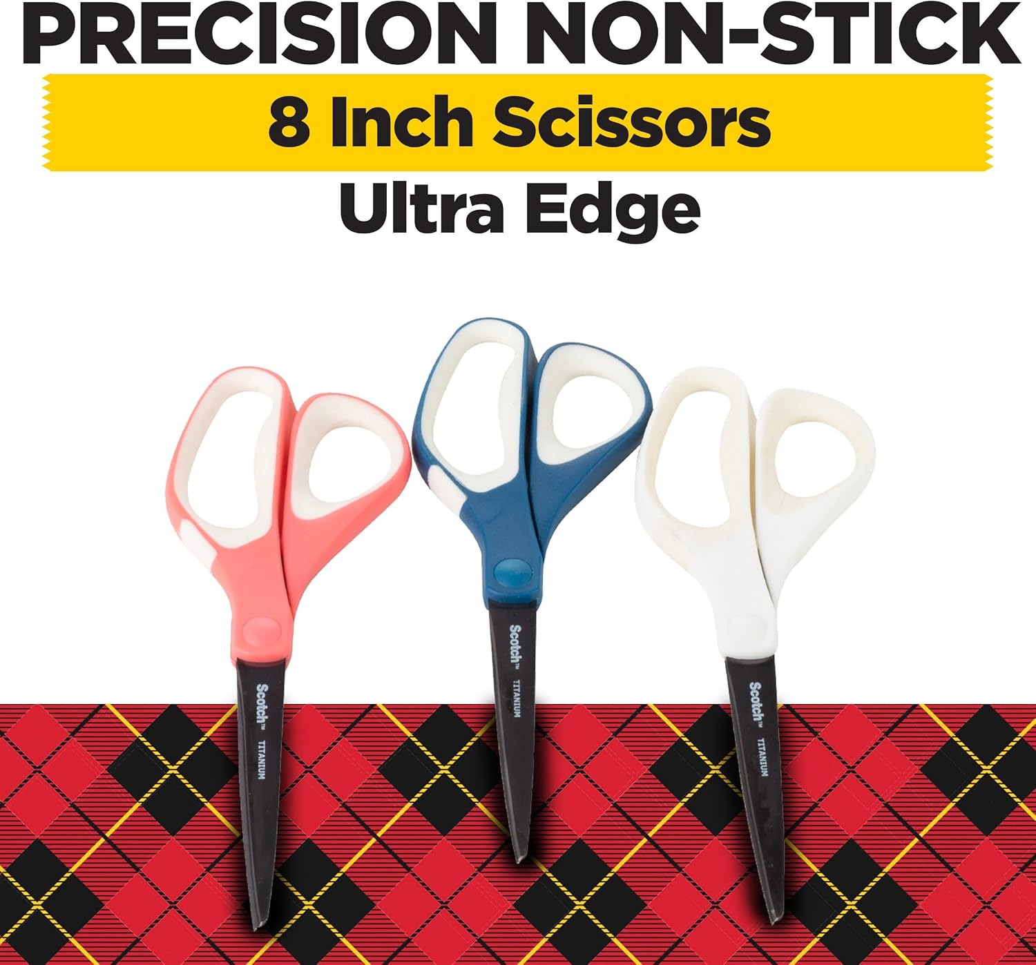 Scotch Brand Precision Ultra Edge Scissors, 8 Inch, 3-Pack