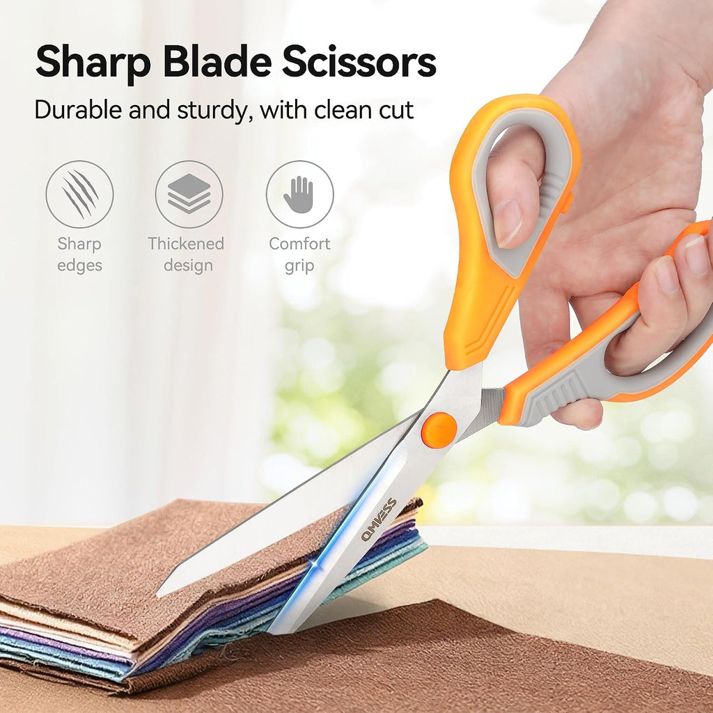 QMVESS 8.5" Scissors All Purpose 3 Pack Heavy Duty for Office School Fabric