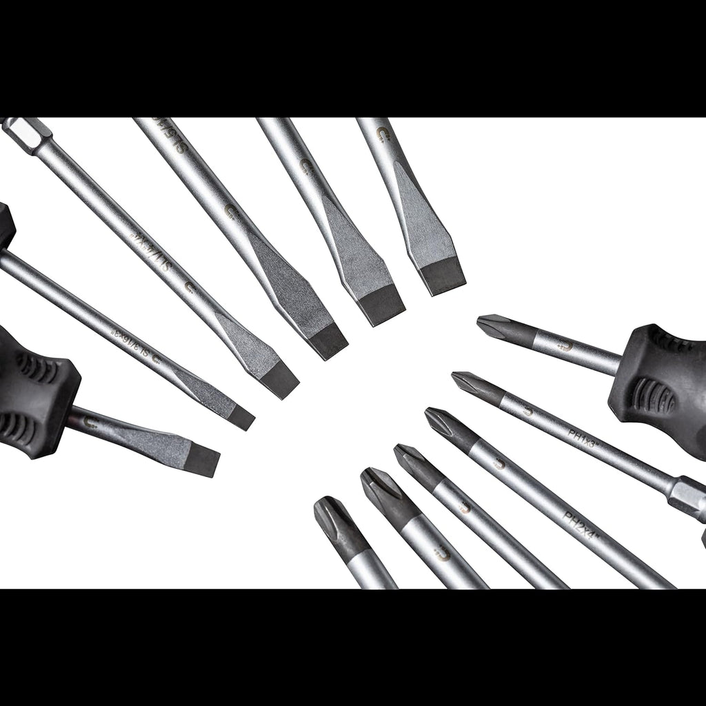 SUNEX TOOLS SXCSDS12 Phillips® & Slotted Magnetic Screwdriver Set