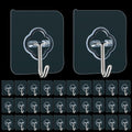 DKHDBD Adhesive Hooks 32 Pack 33lb Transparent Reusable Removable