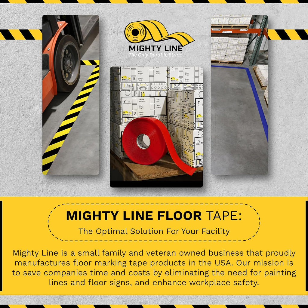 Mighty Line 3RR Floor Tape 3-Inch by 100-Feet, Red