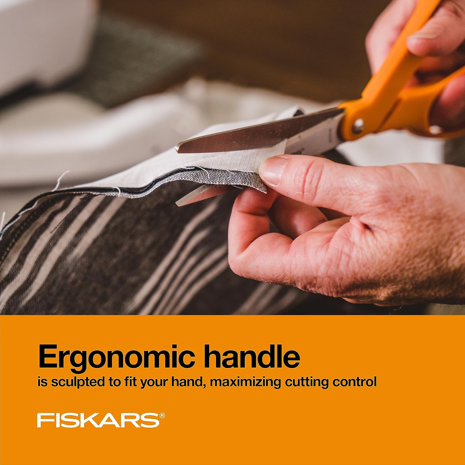 Fiskars 8" Original Orange-Handled Craft & Fabric Scissors, All Purpose